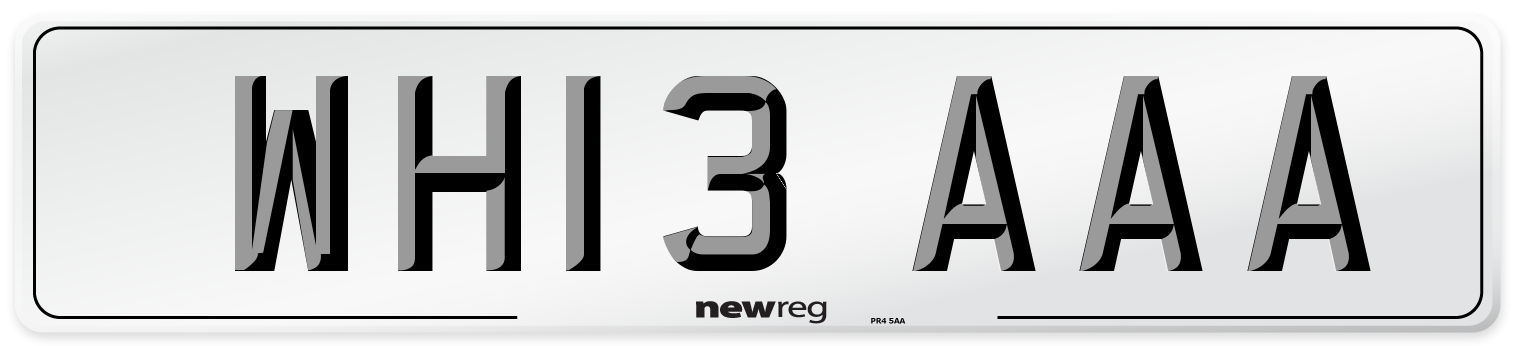 WH13 AAA Number Plate from New Reg